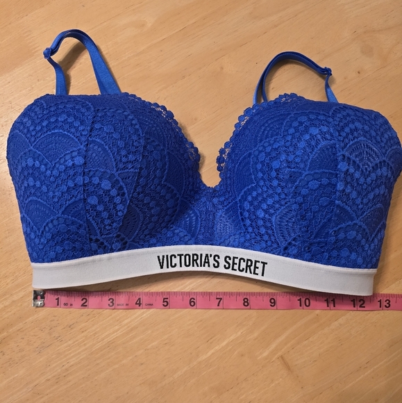 Victoria’s Secret Blue Lace Perfect Shape Underwire Bra With Padding 34DD - Picture 5 of 6